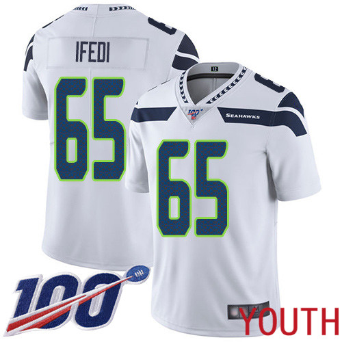 Seattle Seahawks Limited White Youth Germain Ifedi Road Jersey NFL Football #65 100th Season Vapor Untouchable->women nfl jersey->Women Jersey
